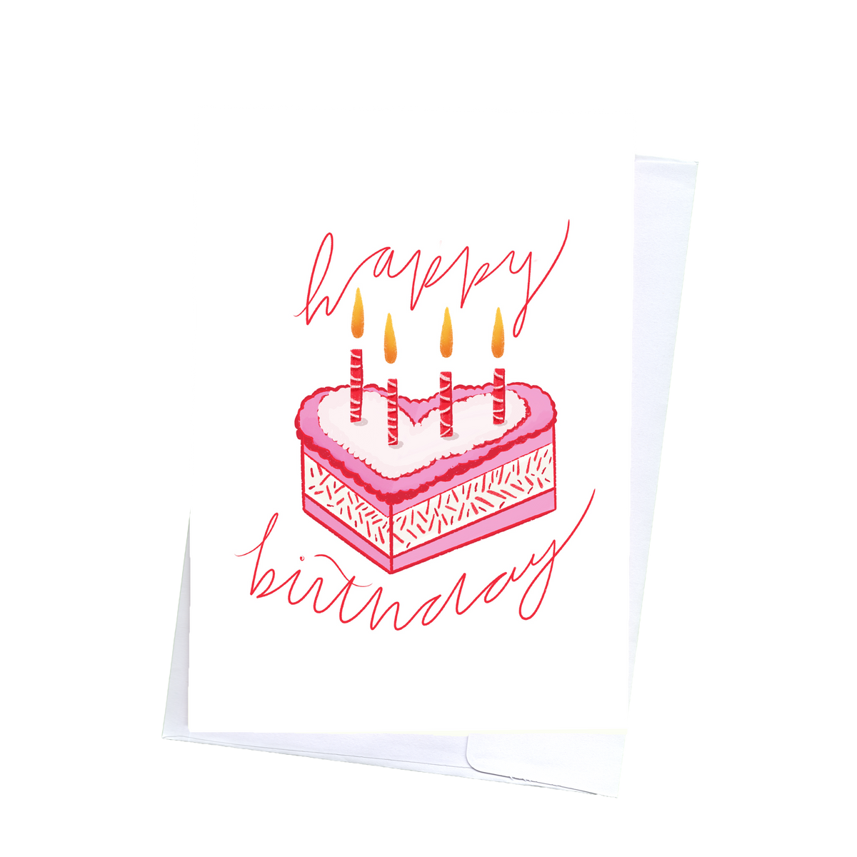 Happy Birthday Heart Cake Card